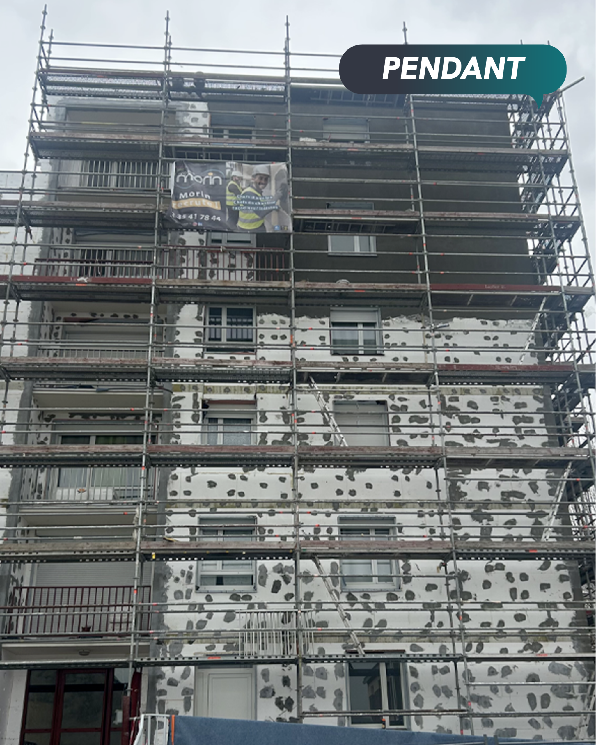 chantier isolation thermique par l’extérieur Le Havre résidence Balzac – Groupe Morin